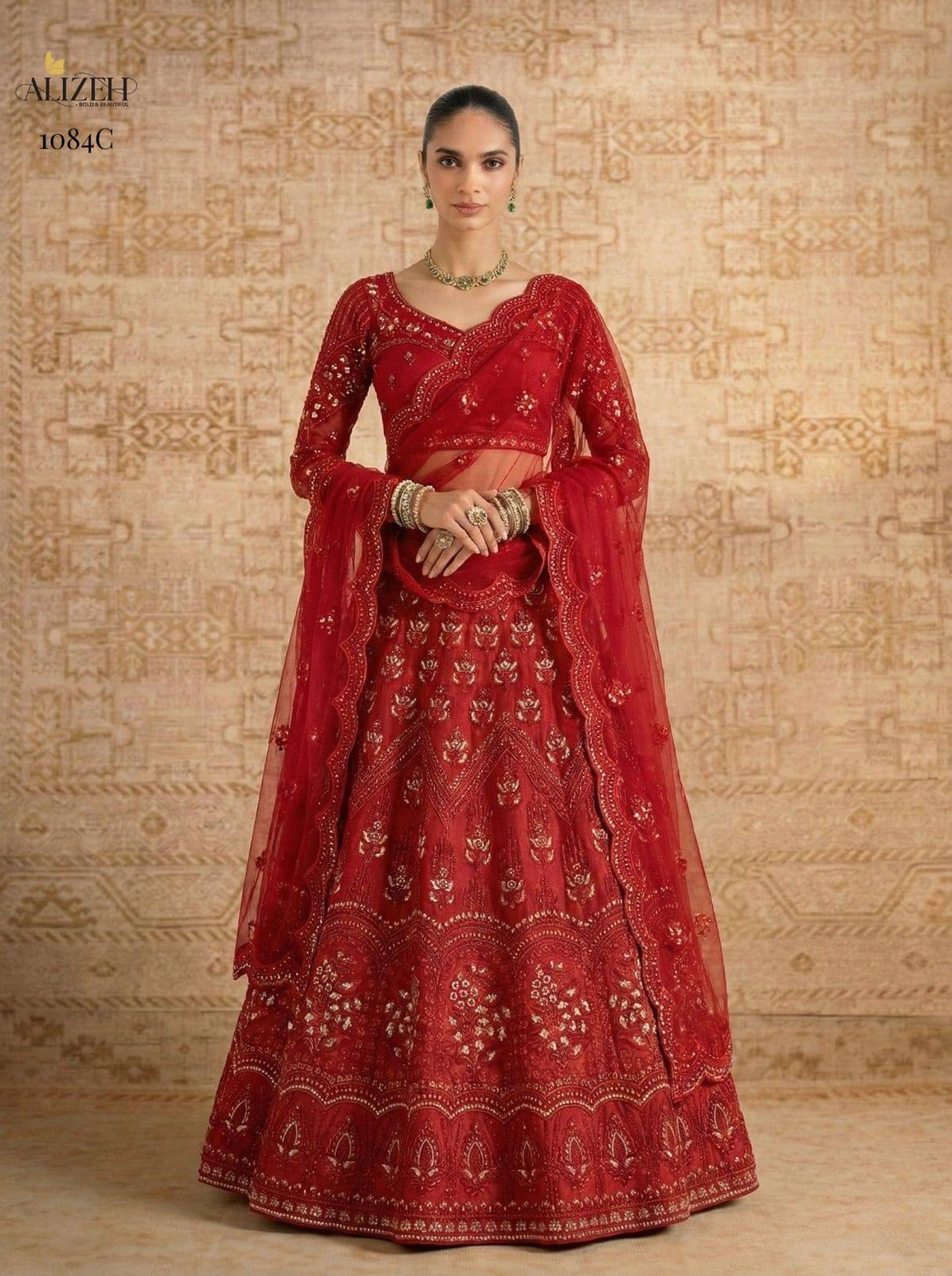 1084 COLOURS BY ALIZEH Indian Traditional Wear Bridal Collection Beautiful Stylish Fancy Colorful Bridal Wear & Occasional Wear Fancy Lehengas At Wholesale Price